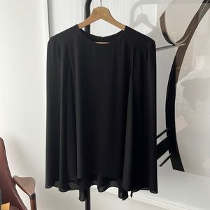 CUE Cape Style Blouse - Black, Size US8